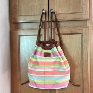 Coach fabric and leather backpack